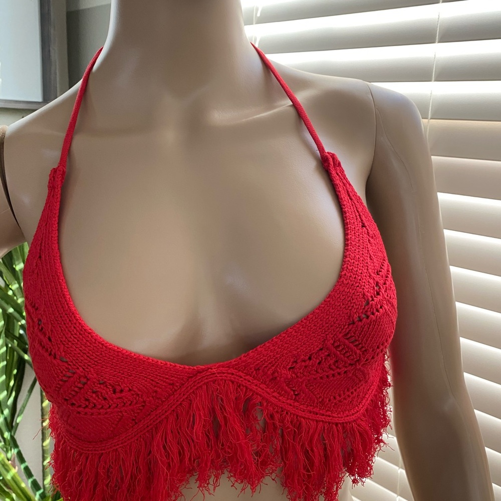 Adeline Bralette in Racing Red - Picture 5 of 7